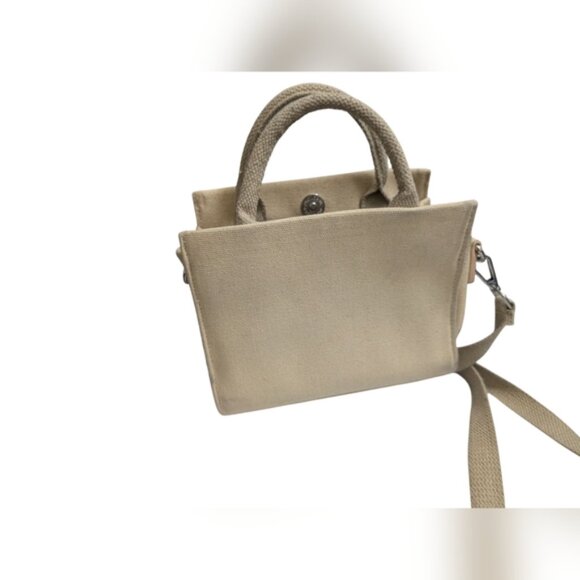 Brandon Blackwood ESR End Systemic Racism Canvas Tan Crossbody Mini Tote Bag - Picture 2 of 13